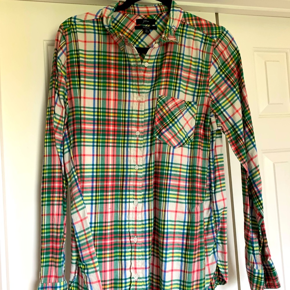 J Crew flannel button down sz 14